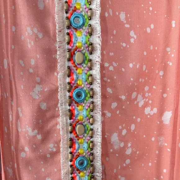 Skemo Coral Tunic with Colorful Embellishments and Tassels - Picture 4 of 8